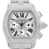 Cartier Roadster Chronograph Silver Dial Mens Watch W62019X6