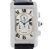 Cartier Tank Americaine Chronograph 18K White Gold Watch W2603356