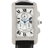 Cartier Tank Americaine Chronograph 18K White Gold Watch W2603358