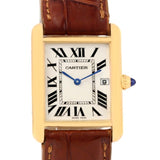 Cartier Tank Louis 18k Yellow Gold Brown Strap Quartz Watch W1529756