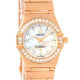 Omega Constellation 95 18K Rose Gold Diamond Watch 1167.75.00 Box Papers