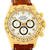 Rolex Cosmograph Daytona 18K Yellow Gold White Dial Watch 16518