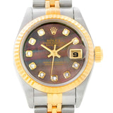 Rolex Datejust Ladies Steel 18k Yellow Gold Diamond Watch 79173