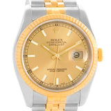 Rolex Datejust Steel 18K Yellow Gold Jubilee Bracelet Watch 116233