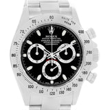 Rolex Daytona Stainless Steel Black Dial Watch 116520 Box Papers