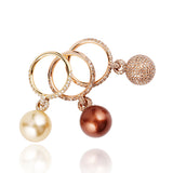 Mariani Rose Gold, Diamond and Pearl Ring Set