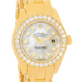 Rolex Pearlmaster Yellow Gold Mother of Pearl Diamond Watch 80298