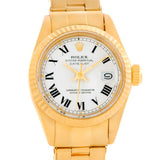 Rolex President Datejust Ladies 18k Yellow Gold White Dial Watch 6917