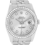 Rolex Datejust Steel 18K White Gold Diamond Mens Watch 116244