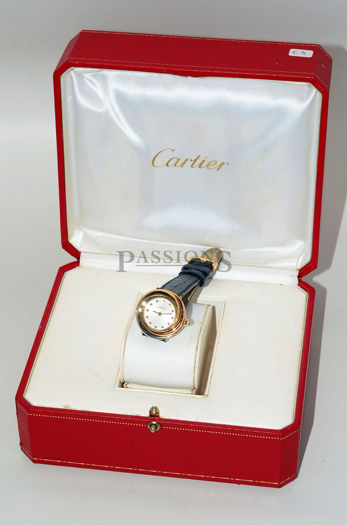 Cartier lady Trinity in tri-gold 18K Pink, White & Yellow Gold with diamonds dial