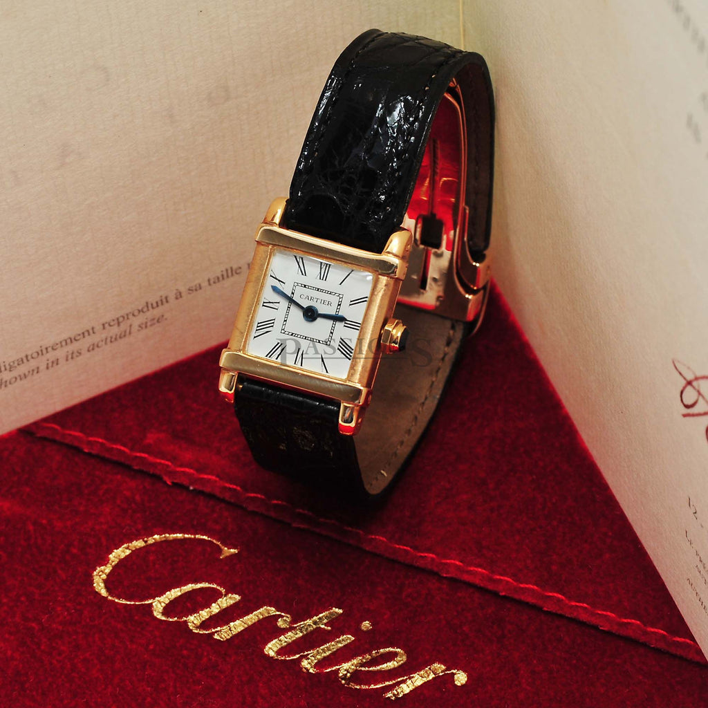 Cartier　vintage Cartier - Tank Must Vermeil SM Buckle pin buckle gold dial
