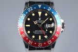 1970 ROLEX GMT 1675 MARK I DIAL WITH BOX AND PAPERS