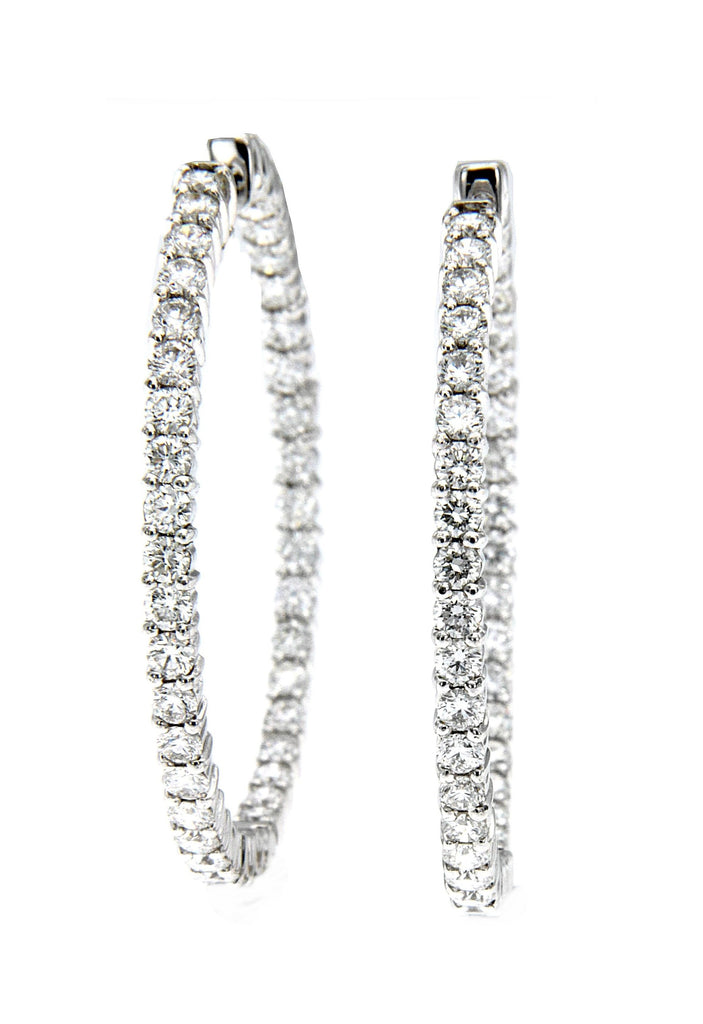 Diamond Hoop Earrings in 18K White Gold