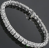 Women\'s 18K White Solid Gold Diamond Tennis Bracelet 19.50 CTW