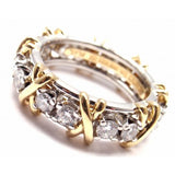 TIFFANY & CO SCHLUMBERGER SIXTEEN STONE 18K GOLD PLATINUM BAND RING
