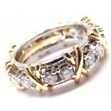 TIFFANY & CO SCHLUMBERGER SIXTEEN STONE 18K GOLD PLATINUM BAND RING