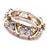TIFFANY & CO SCHLUMBERGER SIXTEEN STONE 18K GOLD PLATINUM BAND RING
