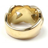 DE VROOMEN LONDON 18K YELLOW GOLD DIAMOND ENAMEL X RING