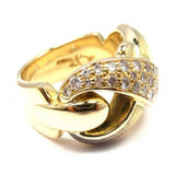 DE VROOMEN LONDON 18K YELLOW GOLD DIAMOND ENAMEL X RING