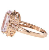 14k Rose Gold Diamond and Kunzite Ring