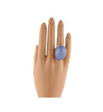 Roberto Coin Blue Chalcedony 18K Rose Gold Oval Dome Ring