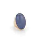 Roberto Coin Blue Chalcedony 18K Rose Gold Oval Dome Ring