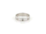 Cartier Love 18K White Gold 1 Diamond Band Ring Size 5.25