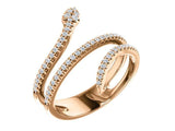 14K Rose Gold and .33ct TDW Diamond Snake Ring Size 7