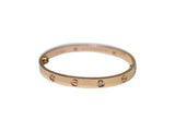 Cartier Love 18K Rose Gold Diamond Bracelet Size 17