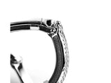 David Yurman Sterling Silver Universal Bolt Link Black Diamond Bracelet