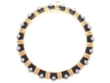 Tiffany & Co. Schlumberger 18K Yellow Gold 3.80 Ct Diamond Enamel Onyx Paillone Bangle Bracelet