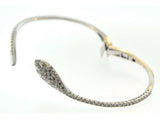 18k White Gold 1.47 Ct Yellow Diamond Eyes Snake Head and Tail Diamond Bracelet