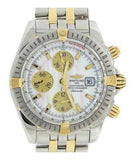 Breitling Chronomat Evolution B13356 Chrono 18K Yellow Gold/Stainless Steel Mother Of Pearl 44mm Mens Watch 2016