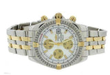 Breitling Chronomat Evolution B13356 Chrono 18K Yellow Gold/Stainless Steel Mother Of Pearl 44mm Mens Watch 2016