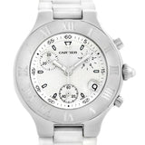 Cartier Must 21 Chronoscaph White Rubber Mens Watch W10184U2