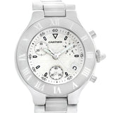 Cartier Must 21 Chronoscaph White Ruber Unisex Watch W10184U2
