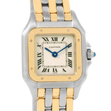 Cartier Panthere Steel 18K Yellow Gold 3 Row Watch W25029B6 Box Papers