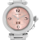 Cartier Pasha Big Date Pink Dial Medium Automatic Steel Watch W31058M7