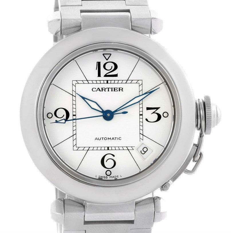 Cartier Pasha C Medium Automatic White Dial Steel Watch W31074M7