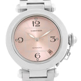 Cartier Pasha C Steel Pink Dial Ladies Watch W31075M7
