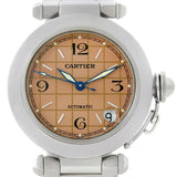 Cartier Pasha C Steel Salmon Grid Dial Watch W31023M7