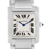 Cartier Tank Francaise Midsize Silver Dial Steel Ladies Watch WSTA0005