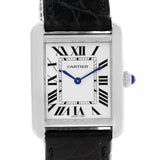 Cartier Tank Solo Ladies Stainless Steel Black Strap Watch W1018255