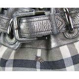 Burberry Grey Shimmer Check Canvas Beaton Tote Bag