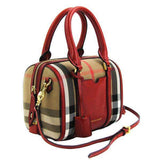 Burberry Red House Check Canvas Small Alchester Bowling Bag