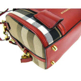 Burberry Red House Check Canvas Small Alchester Bowling Bag