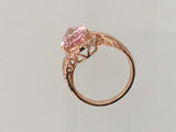 3.80 carat pear cut Morganite, Diamond & Pink Sapphire ring.