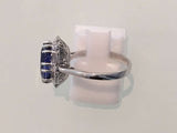 4.56 carat Royal blue D block TANZANITE & DIAMOND RING.