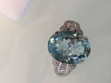 5.12 carat Brazilian Aquamarine & Diamond ring set in Platinum.