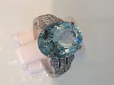 5.12 carat Brazilian Aquamarine & Diamond ring set in Platinum.